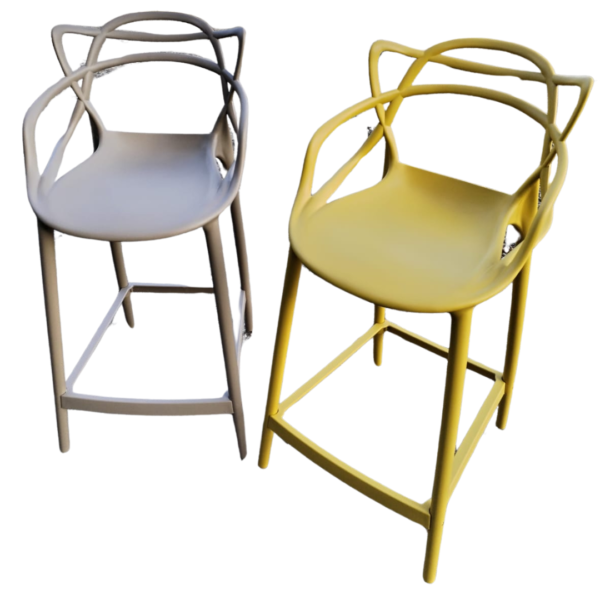 Masters Plastic Bar Stool Set of 2, 4, 6 Black Grey White - Image 17