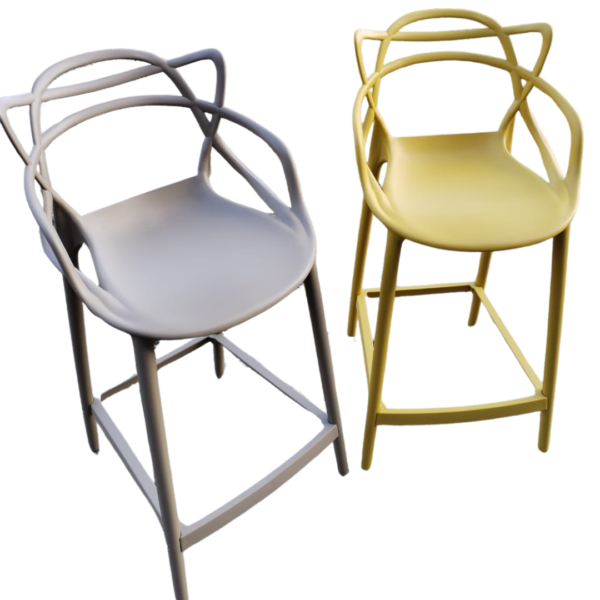 Masters Plastic Bar Stool Set of 2, 4, 6 Black Grey White - Image 18