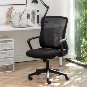 Office Desk Chair with Swivel Lumbar Support and Reclining