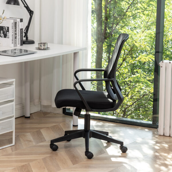 Office Desk Chair with Swivel Lumbar Support and Reclining