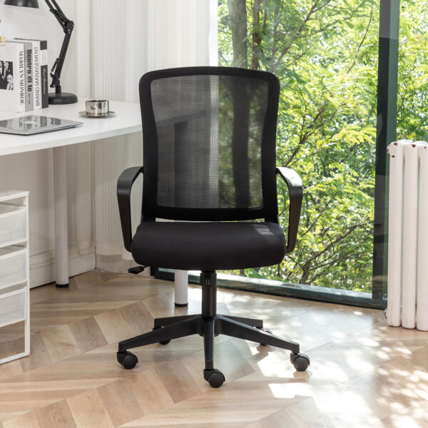 Office Desk Chair with Swivel Lumbar Support and Reclining