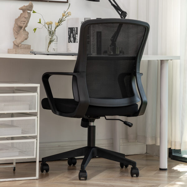 Office Desk Chair with Swivel Lumbar Support and Reclining