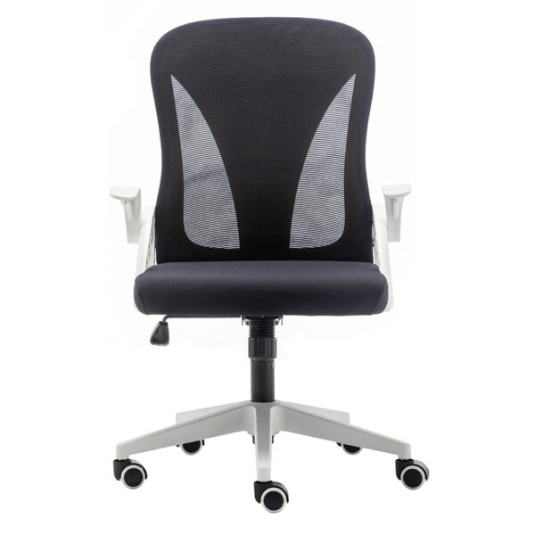 Folding Back Office Chair with Folding Flip up Armrest Swivel Lumbar Support and Reclining