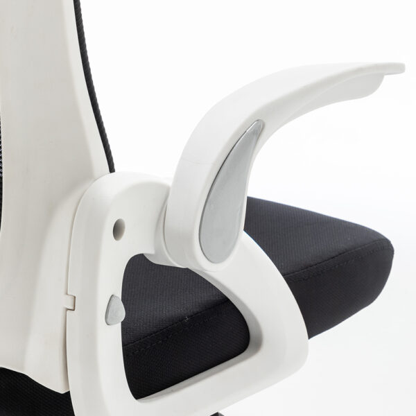 Folding Back Office Chair with Folding Flip up Armrest Swivel Lumbar Support and Reclining