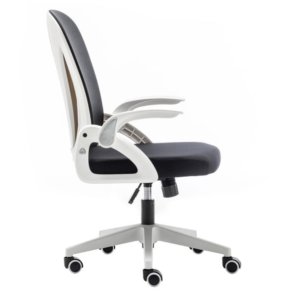 Folding Back Office Chair with Folding Flip up Armrest Swivel Lumbar Support and Reclining