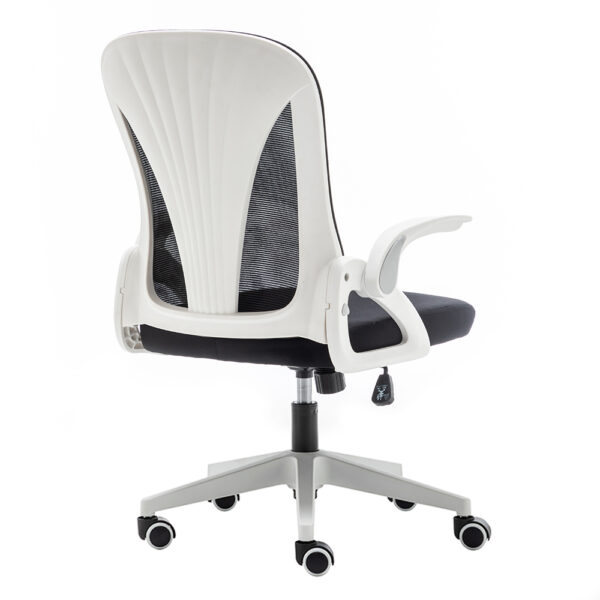 Folding Back Office Chair with Folding Flip up Armrest Swivel Lumbar Support and Reclining