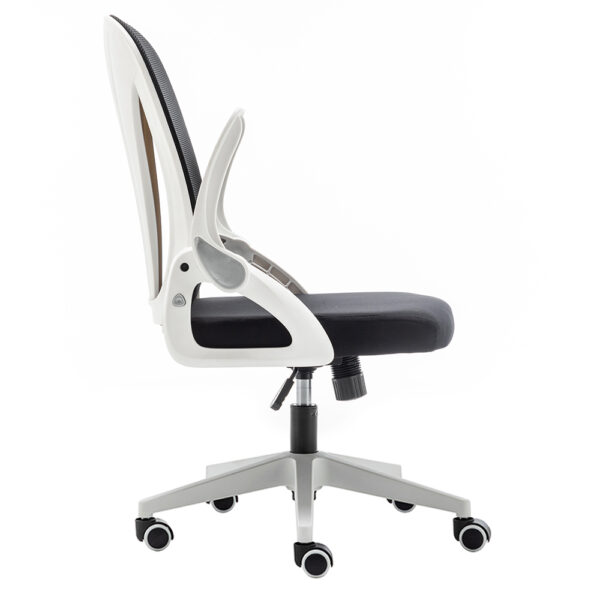 Folding Back Office Chair with Folding Flip up Armrest Swivel Lumbar Support and Reclining