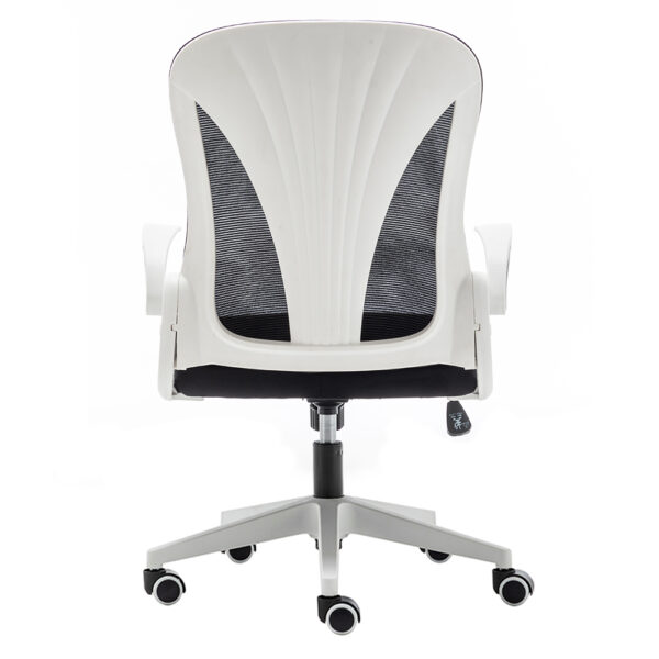 Folding Back Office Chair with Folding Flip up Armrest Swivel Lumbar Support and Reclining