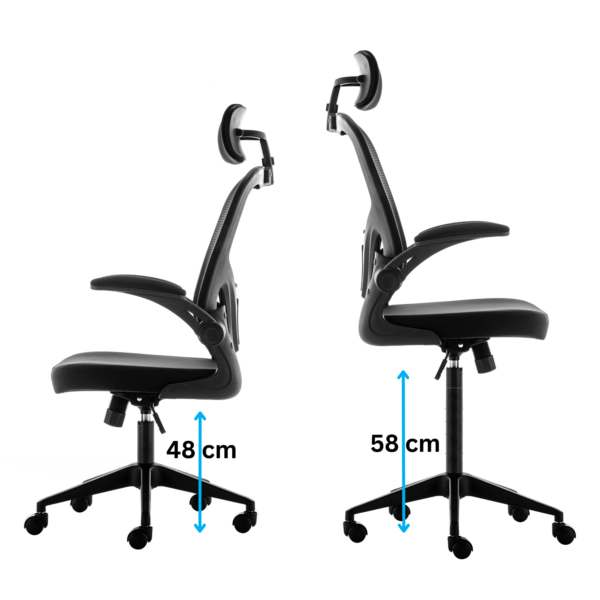 High Back Office Chair with Headrest Armrest Swivel Lumbar Support and Reclining