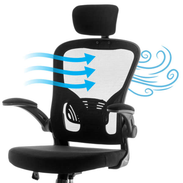 High Back Office Chair with Headrest Armrest Swivel Lumbar Support and Reclining