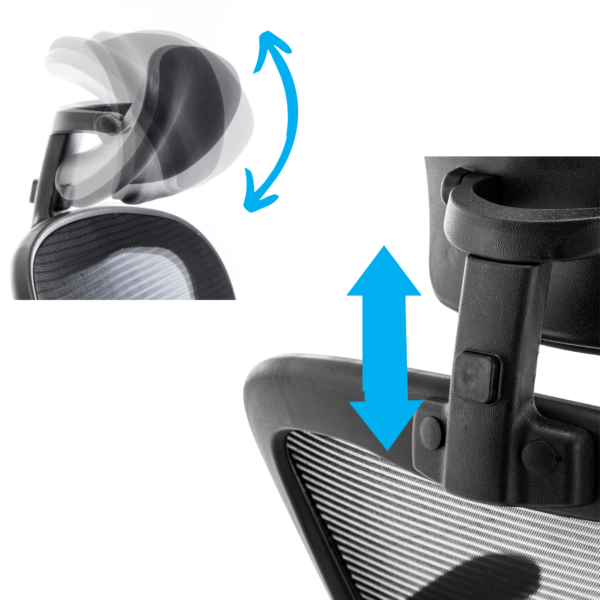 High Back Office Chair with Headrest Armrest Swivel Lumbar Support and Reclining