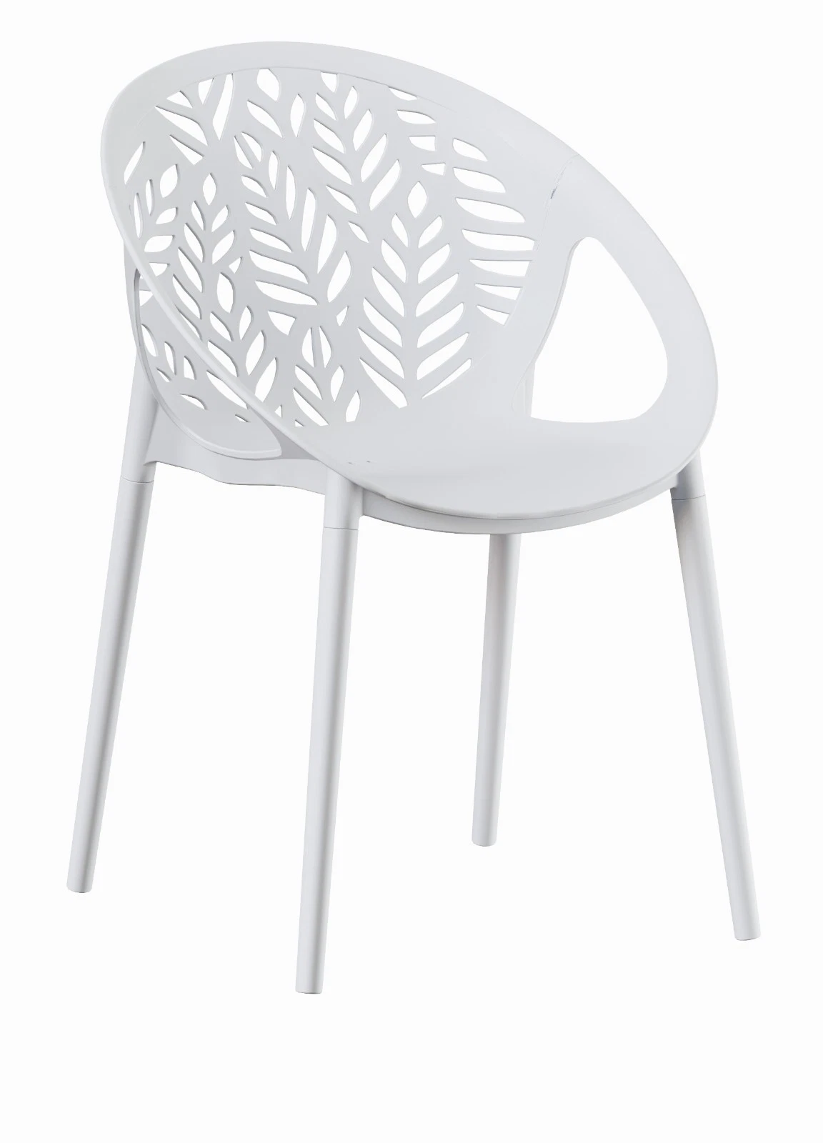 plastic stacking outdoor garden chair leaf white