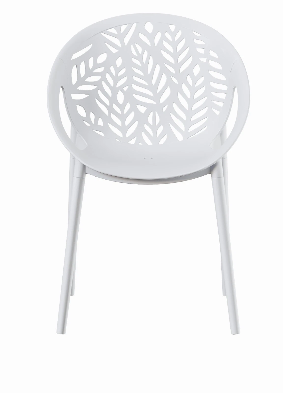 plastic stacking outdoor garden chair leaf white