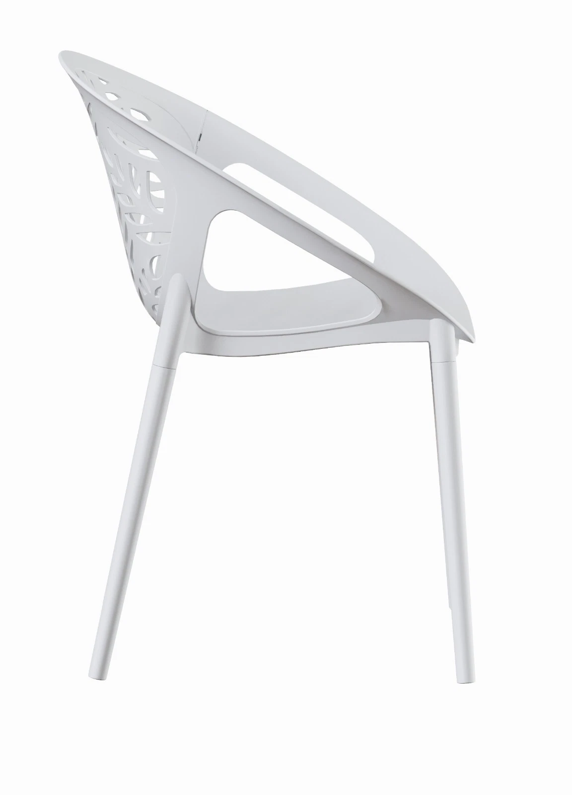 plastic stacking outdoor garden chair leaf white