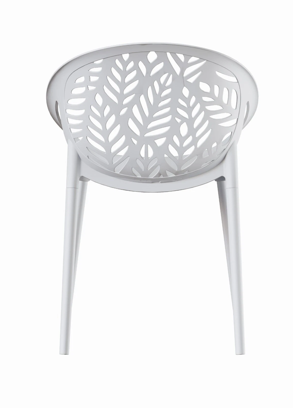 plastic stacking outdoor garden chair leaf white