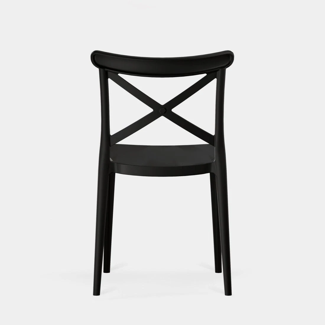 Plastic stacking garden dining chair black